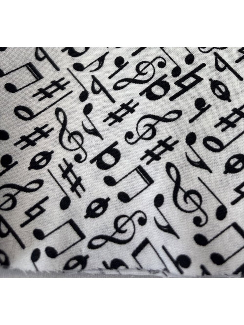 Musical Notes Fabric Cotton 16x44" Black Notes on White JoAnn Craft - Picture 8 of 14